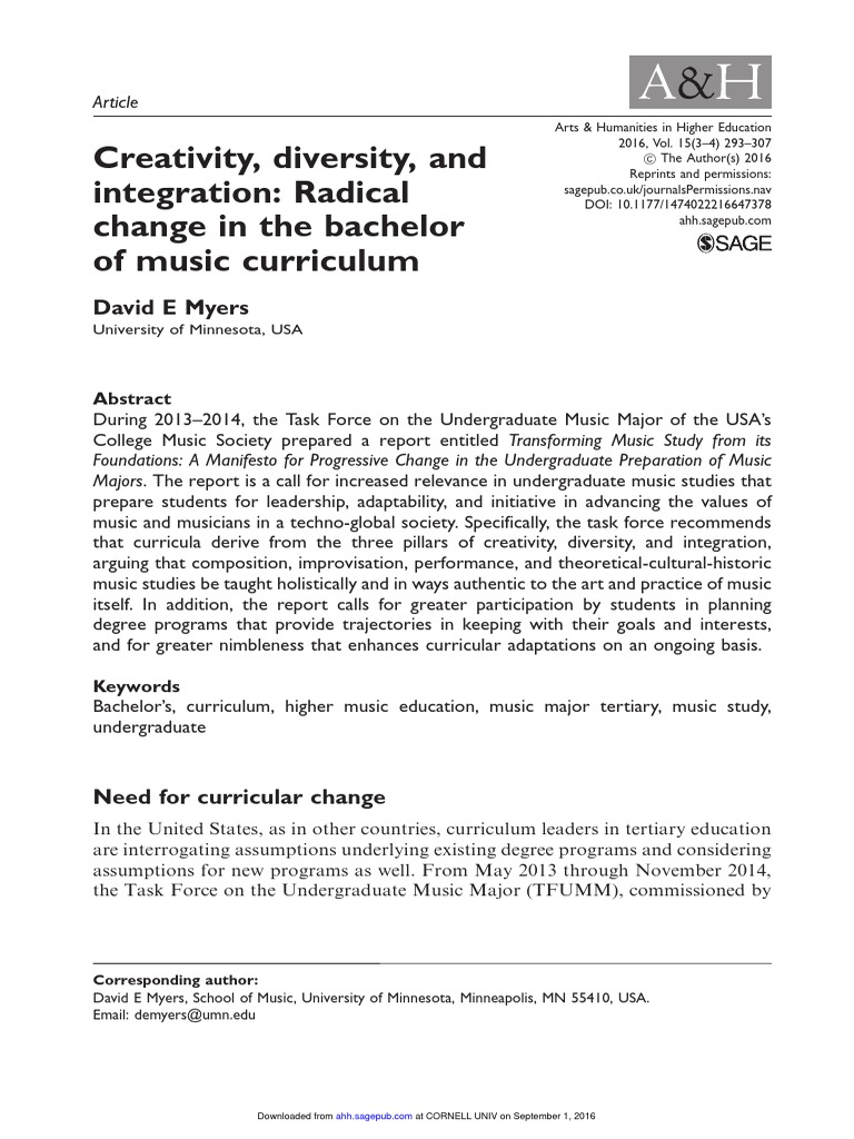 Creativity Diversity and Integration | PDF | Curriculum | Creativity