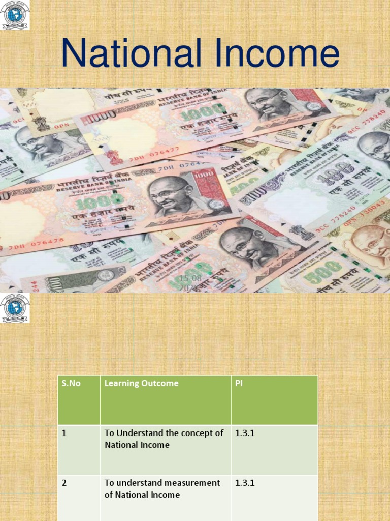 National Income | PDF | Measures Of National Income And Output | Gross ...