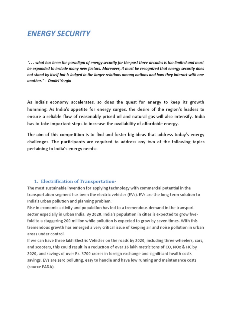 India's Energy Security Solutions | PDF | Fuels | Hydrogen