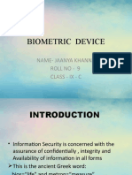 Biometric Device: Name-Jaanya Khanna Roll No - 9 Class - Ix - C