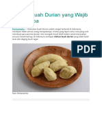 Olahan Buah Durian Yang Wajib Anda Coba
