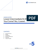 Lower Intermediate S1 #5 You Come? No, I Leave!: Lesson Notes