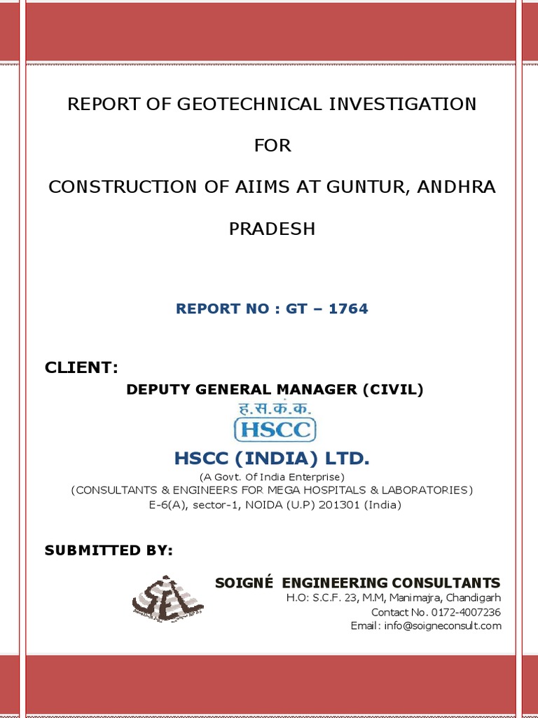 Geotechnical Report for AIIMS Guntur | PDF | Soil | Geotechnical ...
