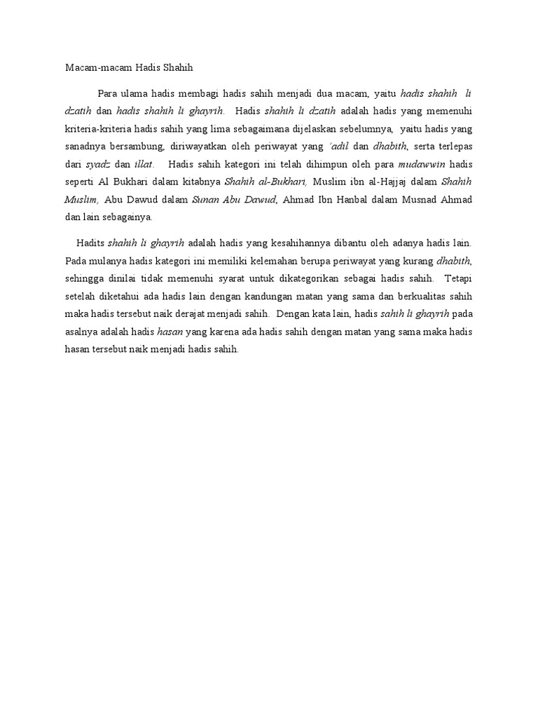 Macam Macam Hadis | PDF