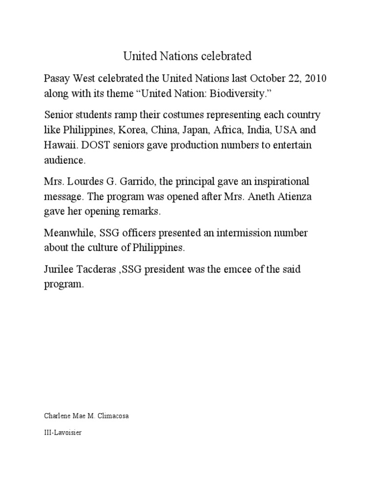 United Nations Celebrated | PDF | Politics | Social Science