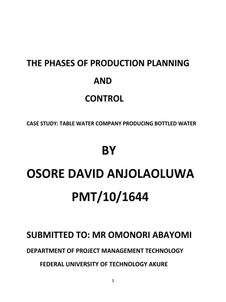 The Phases of Production Planning | PDF | Business