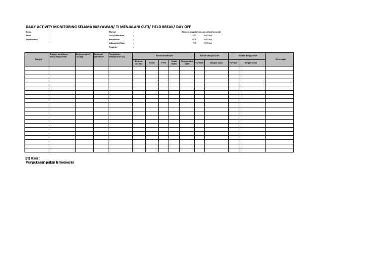Monitoring Aktivitas Karyawan Cuti | PDF