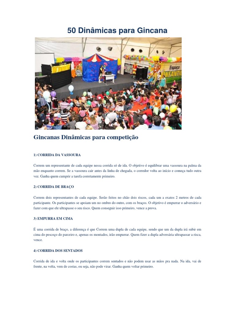 50 Gincanas | PDF | Futebol | Voleibol