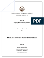 Supply Chain Management: Merloni Transit Point Experiment