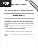 4024 Mathematics: MARK SCHEME For The October/November 2006 Question Paper