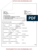 CBSE Class 5 Science Sample Paper Set D