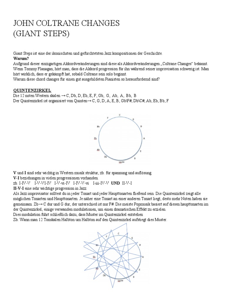 John Coltrane Changes Handout | PDF