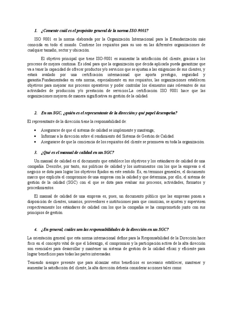 Guía sobre la Norma ISO 9001 y SGC | PDF | Gestión de la calidad ...