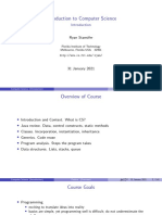 Introduction To Computer Science: Ryan Stansifer