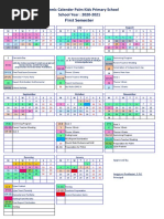 Academic Calender Palm Kids Primary School School Year: 2020-2021 First Semester