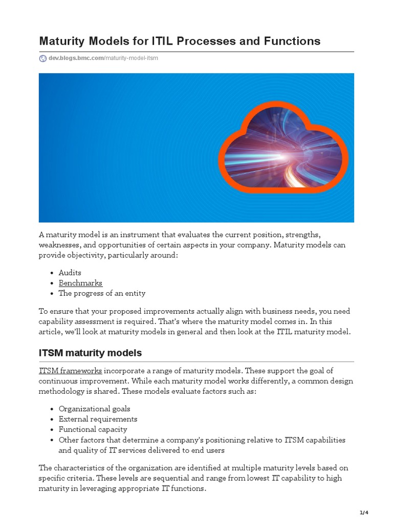 Bmc Maturity Models For Itil Processes And Functions Pdf It