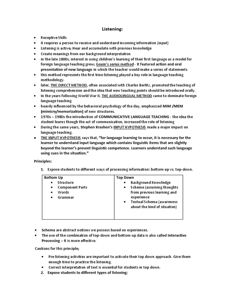 Listening Notes For TEOSL Instructors | PDF | Language Education | Top ...