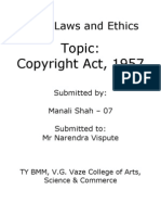 Hardcopy - Copyright Act - Press Laws and Ethics