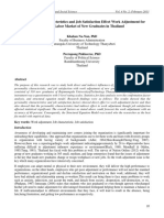 Influence of Job Characteristics and Job Satisfaction Effect Work Adjustment For Entering Labor Market of New Graduates in Thailand