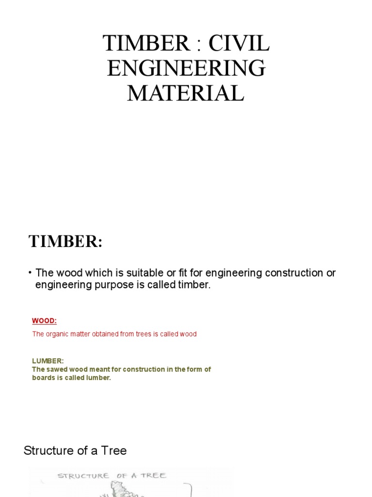 Timber Civil Engineering Material PDF Lumber Wood