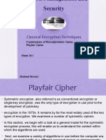 Classical Encryption Techniques: Cryptanalysis of Monoalphabetic Cipher, Playfair Cipher