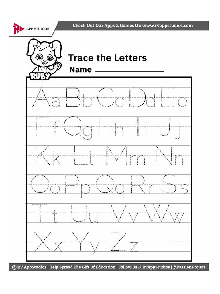 124 Free Printable Worksheets For Kids A Z Alphabet Letter Tracing ...
