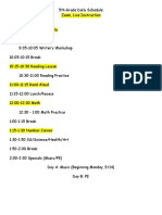 5th Grade Daily Schedule