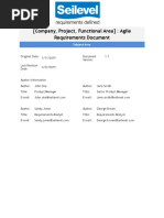Seilevel Agile Requirements Document Template