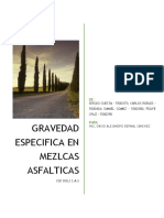 Determinación de la gravedad específica y porcentaje de vacíos en mezclas asfálticas