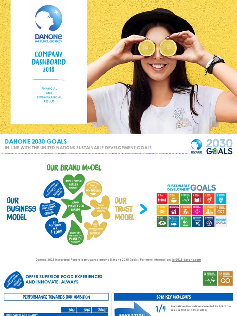 Danone 2030 Goals Dashboard Company 2018 | PDF | Sustainability | Recycling
