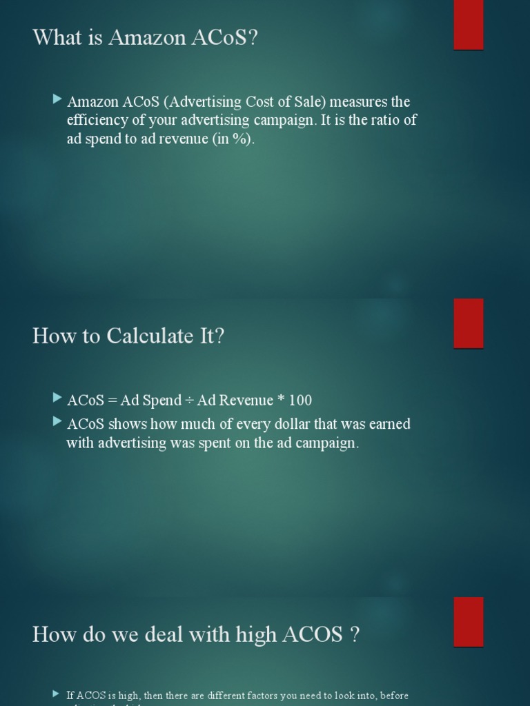 Understanding Amazon ACoS Efficiency | PDF