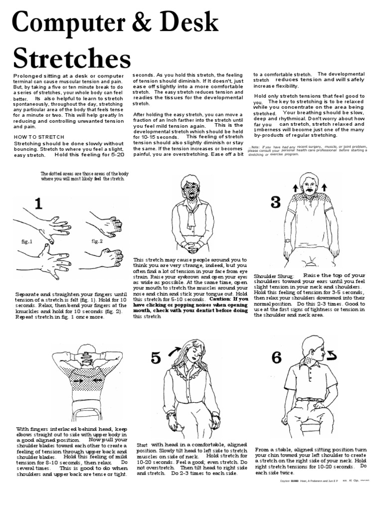 Computer & Desk Stretches (Estiramientos. Ordenador y Silla) (English ...