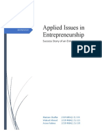 Applied Issues in Entrepreneurship: Success Story of An Entrepreneur