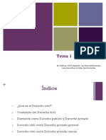 Tema 1 - El Código Civil Español. La Descodificación. Los Derechos Civiles Territoriales