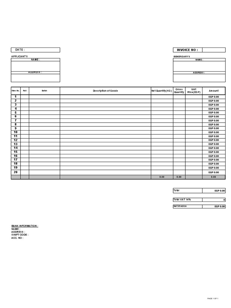 Empty Invoice Template | PDF | Invoice | Business