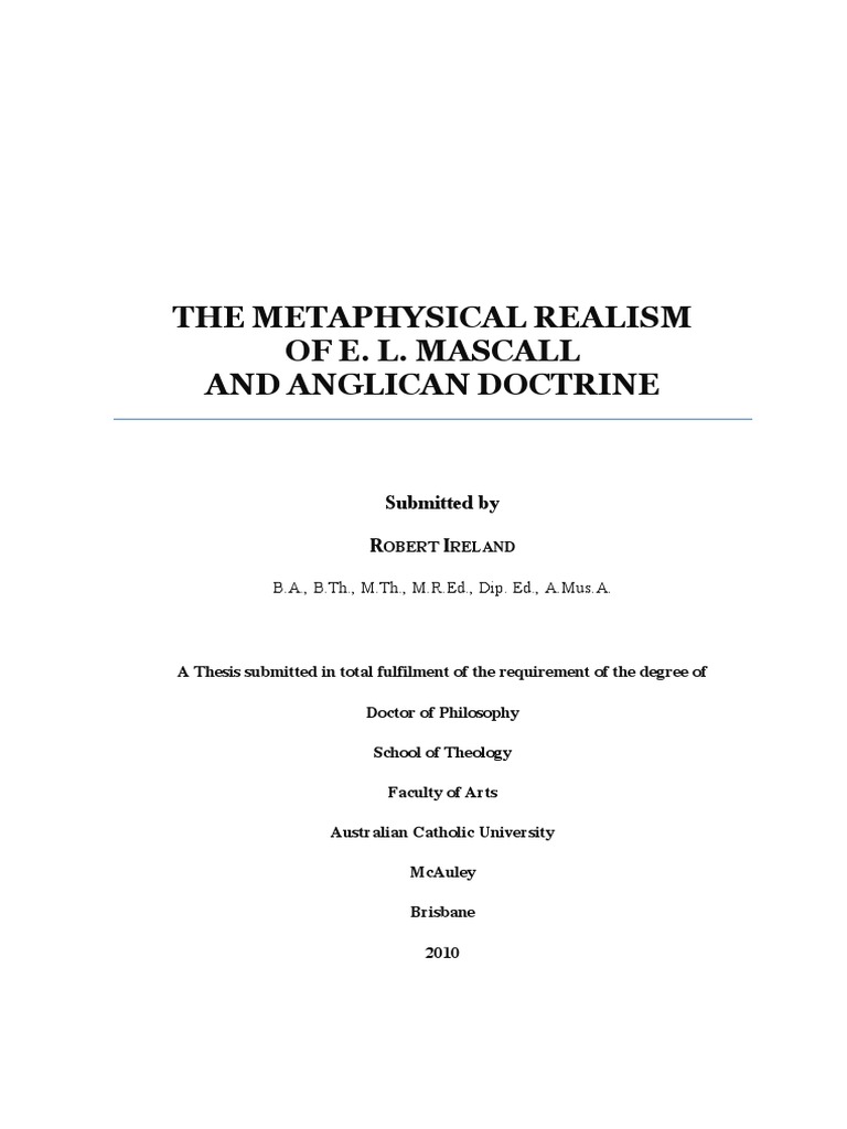 E.L. Mascall | Download Free PDF | Thomism | Theology