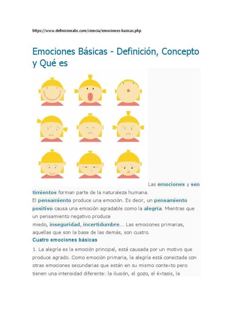 Emociones Basicas | PDF | Temor | Las emociones
