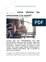 Sabes Cómo Afectan Las Emociones A Tu Salud