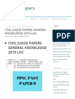 CIVIL JUDGE PAPERS GENERAL KNOWLEDGE 2019 LHC - PPscpastpapers