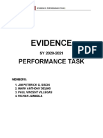 Evidence Rules for Performance Task