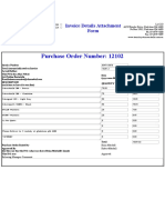 Purchase Order Number: 12102: Invoice Details Attachment Form