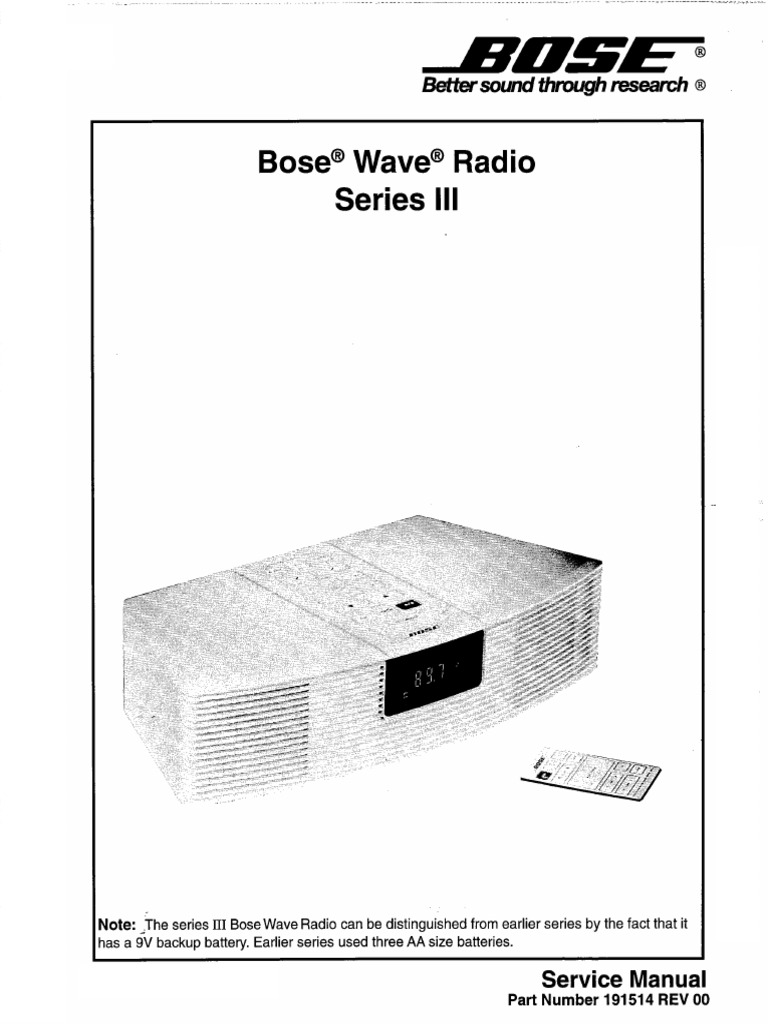 Bose Wave Radio Series III PDF