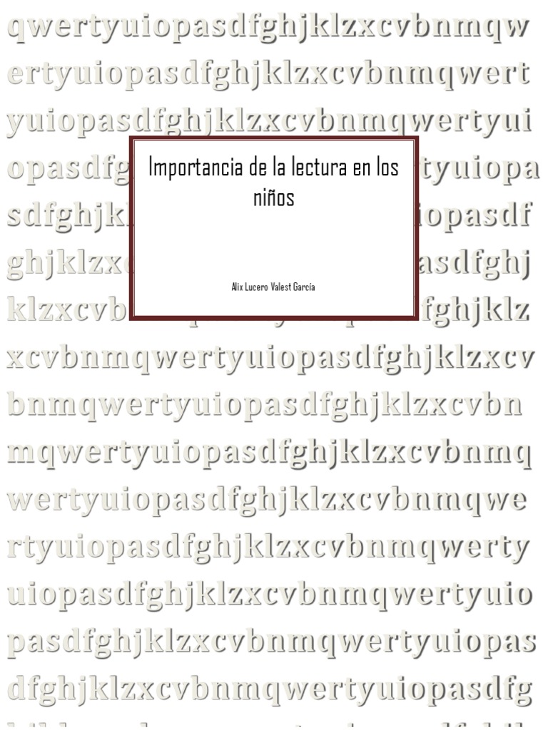 Importancia de La Lectura en Los Niños. | PDF | La naturaleza humana ...