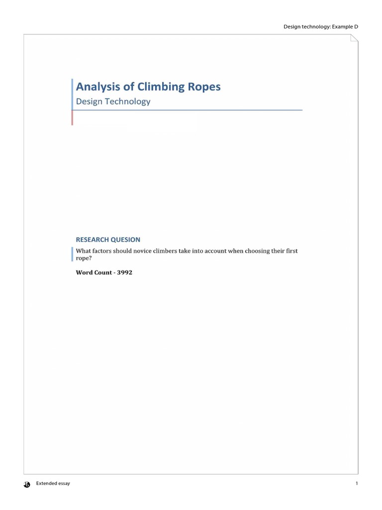 Designing A Rope For Novice Climbers | PDF