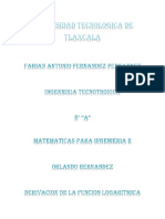 Fabian Antonio Fernandez Fernandez - 8° A - Derivacion de La Funcion Logaritmica