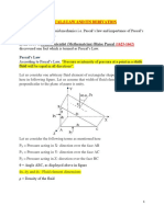 Pascal, S Law and Its Derivation