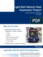 Sound Transit - Light Rail Vehicle Fleet Expansion Presentation - November 2020