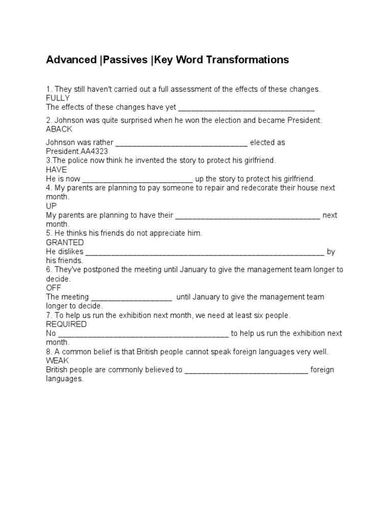 Advanced Passive WORD FORMATION Ss | PDF