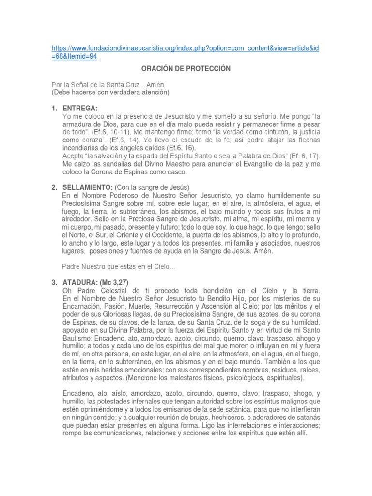 Oración de Protección y Liberación | PDF | Oración | Cristo (título)