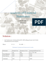 Analysis of Financial Statements Case Study 1 Solution